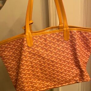 Orange Patterned Tote Bag